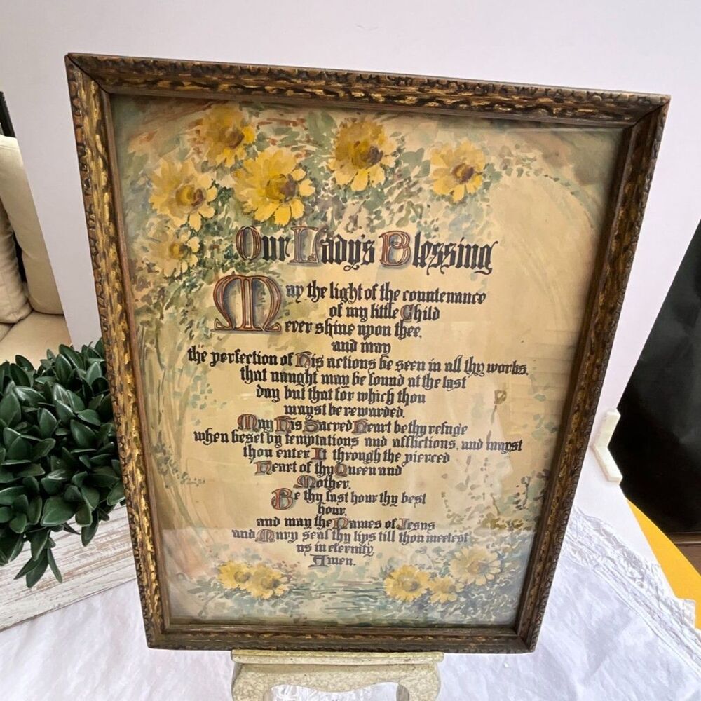 Our Lady's Blessing charming 1950's Blessing Print